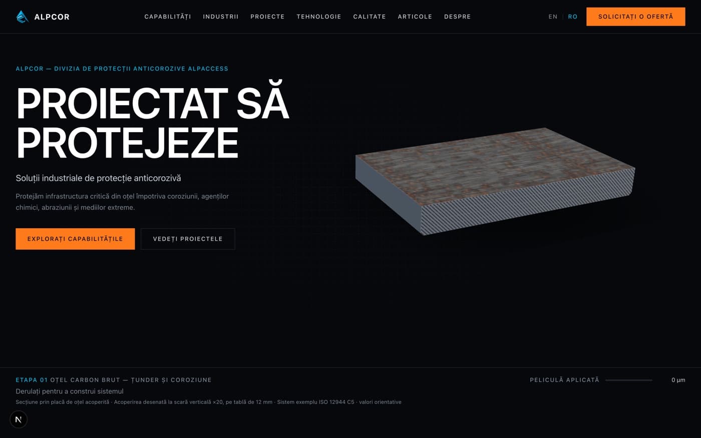 The same homepage in Romanian