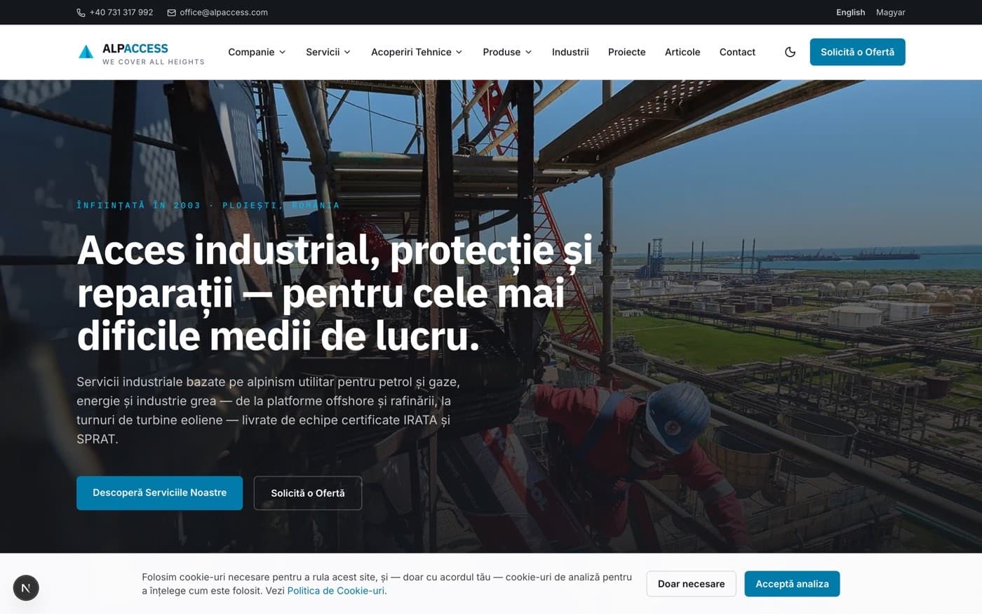 The same site in Romanian